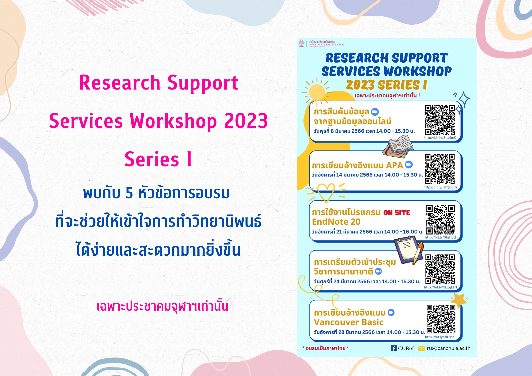 Research Support Services Workshop 2023 Series